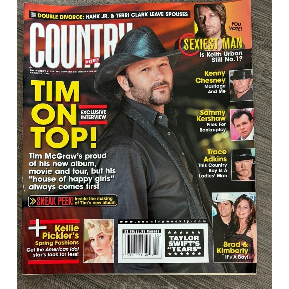 Y2k Vintage Country Weekly Magazine Tim On Top! Tim McGraw Interview Cover Art